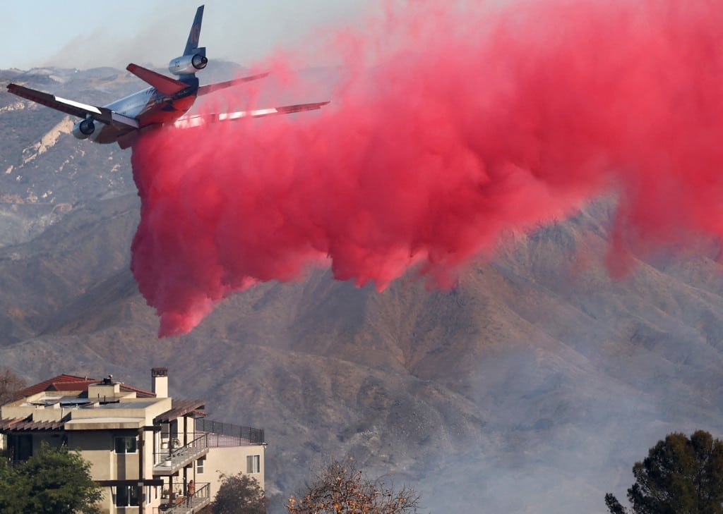 What is the pink stuff coating fire-ravaged Los Angeles?